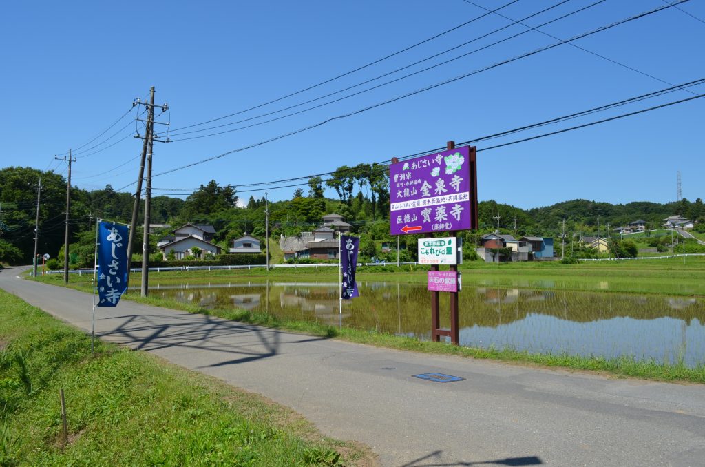 嵐山町金泉寺（あじさい寺）入口付近